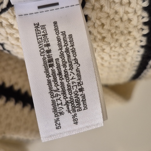 Zara Striped Knit Gold Button Down Cardigan Sweater Size Small - Picture 3 of 5